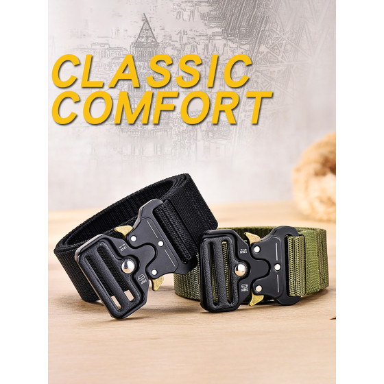 Cobra Quick Release Buckle Tactical Belt, Durable Nylon Webbing Adjustable Outdoor Work Belt