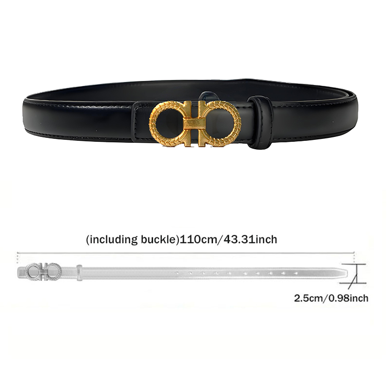CCbelt Women's Vintage Gold Twisted Double-O Buckle Skinny Belt 2.5 Inches