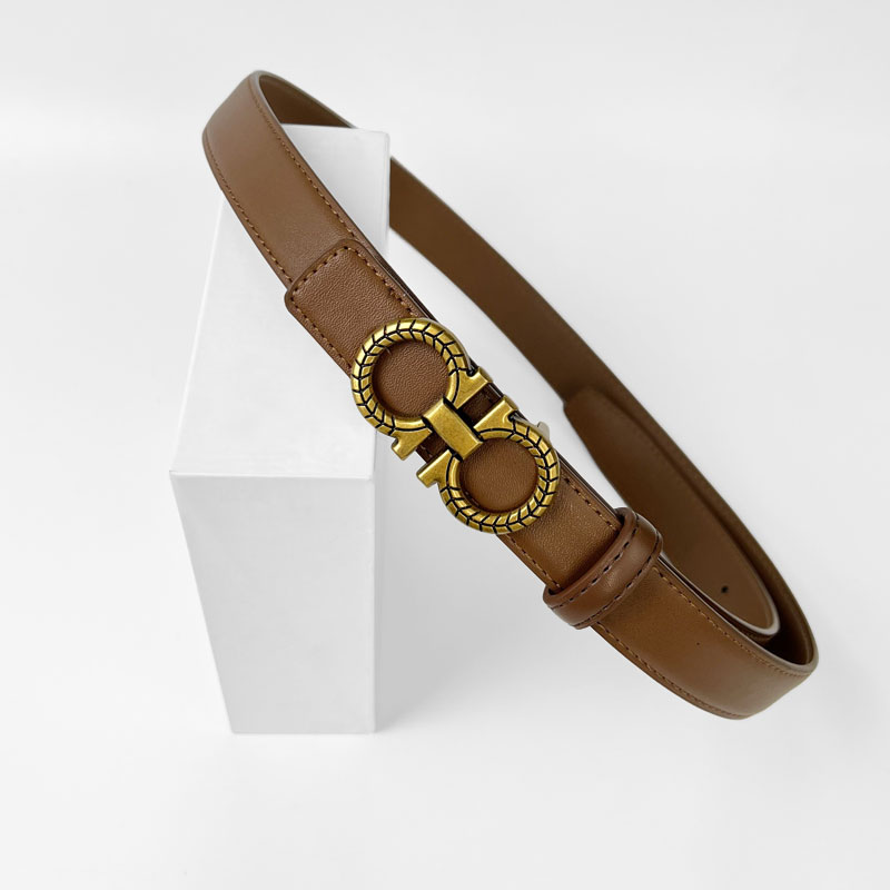CCbelt Women's Matte Gold Braided Double-O Buckle Skinny Belt 2.5 Inches