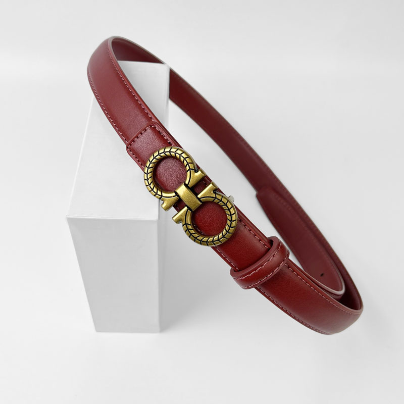 CCbelt Women's Matte Gold Braided Double-O Buckle Skinny Belt 2.5 Inches
