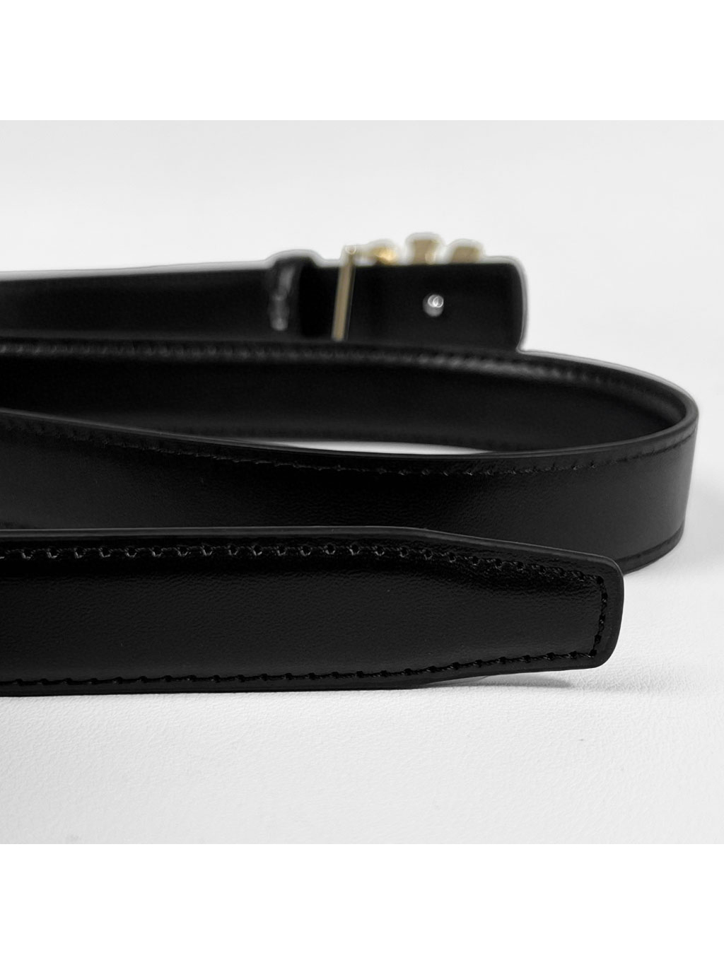 CCbelt Women's Gold MA Monogram Buckle Skinny Belt 2.5 Inches