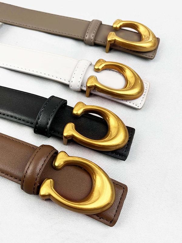 CCbelt Women's Vintage Gold C Letter Buckle Skinny Belt 2.5 Inches