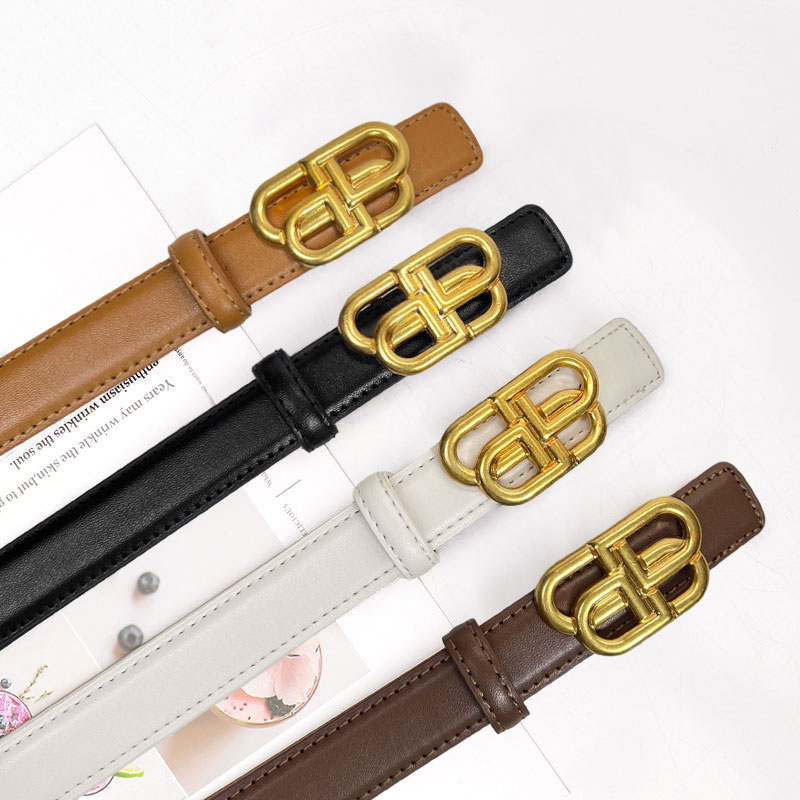 CCbelt古金BB双字母扣细腰带2.5cm