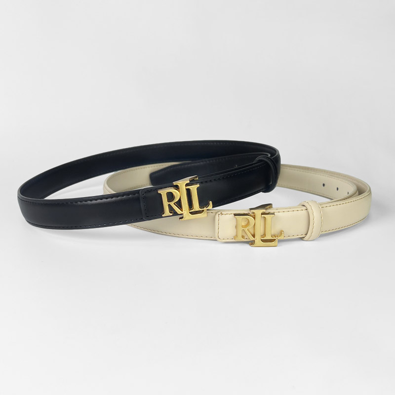 CCbelt Women's Antique Gold RL Letter Buckle Skinny Belt 2.5 Inches