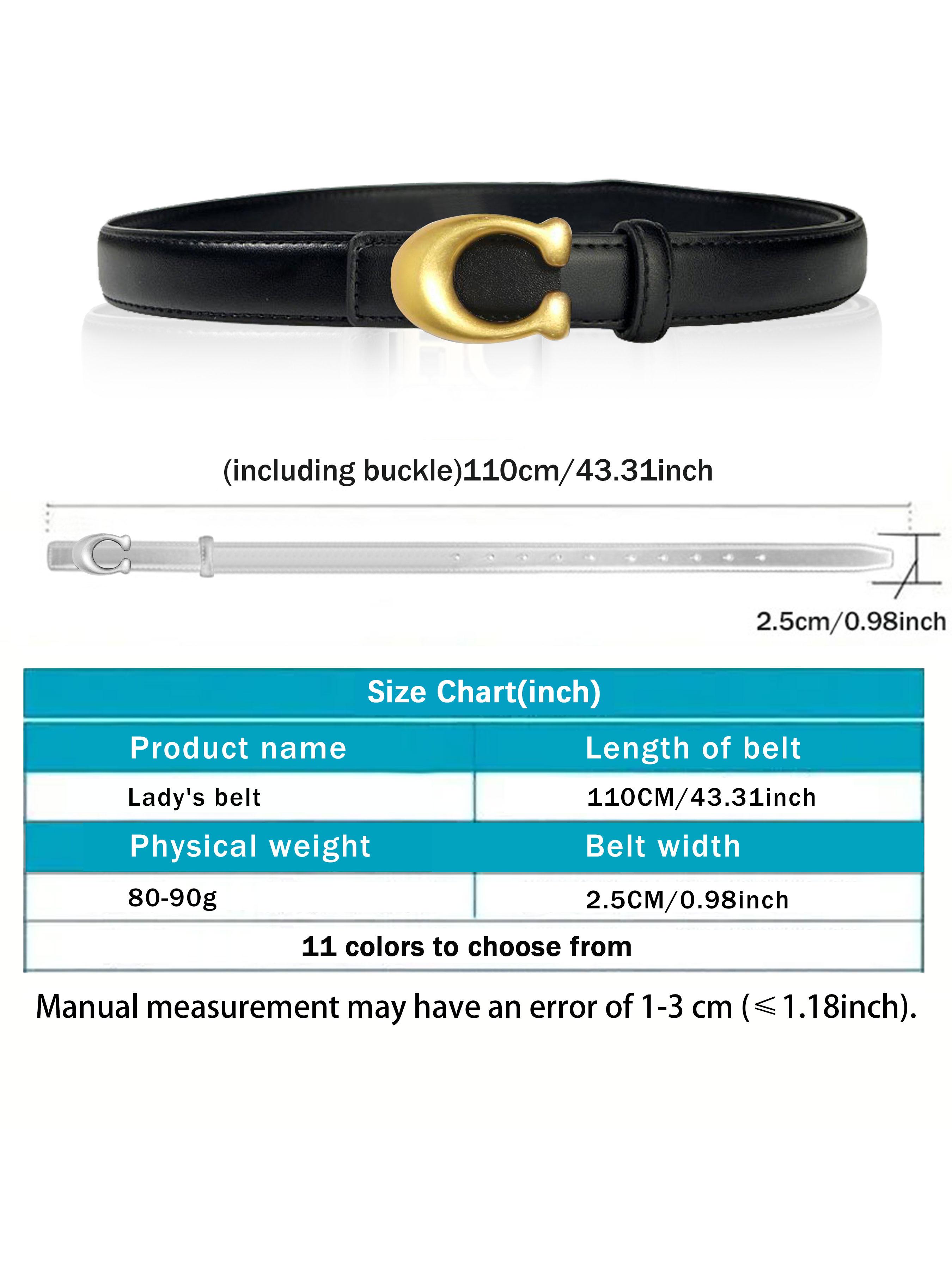 CCbelt Women's Matte Gold C Buckle Skinny Belt 2.5 Inches