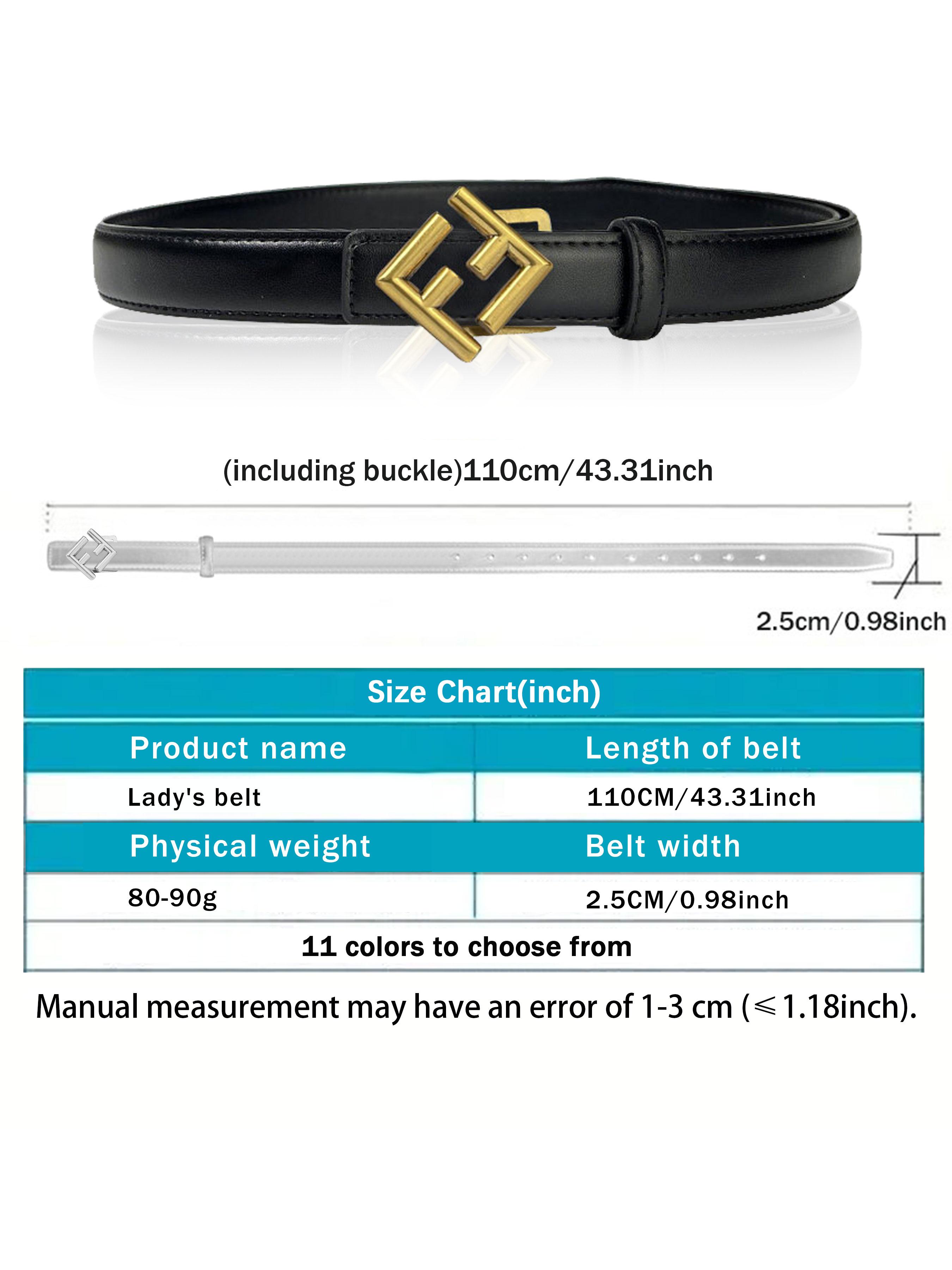 CCbelt Women's Antique Gold FF Letter Buckle Skinny Belt 2.5 Inches