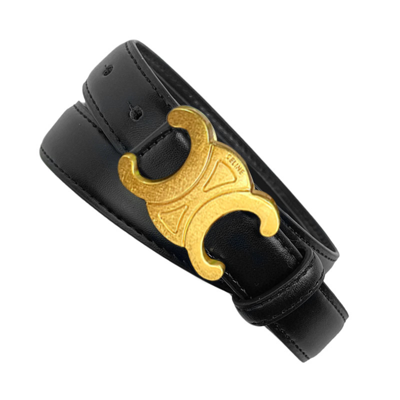 CCbelt Women's Gold Triomphe Arc Buckle Skinny Belt 2.5 Inches