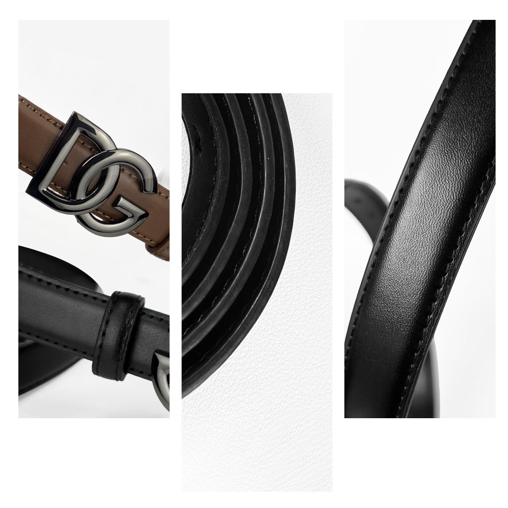 CCbelt Women's Plain DG Letter Buckle Skinny Belt 2.5 Inches