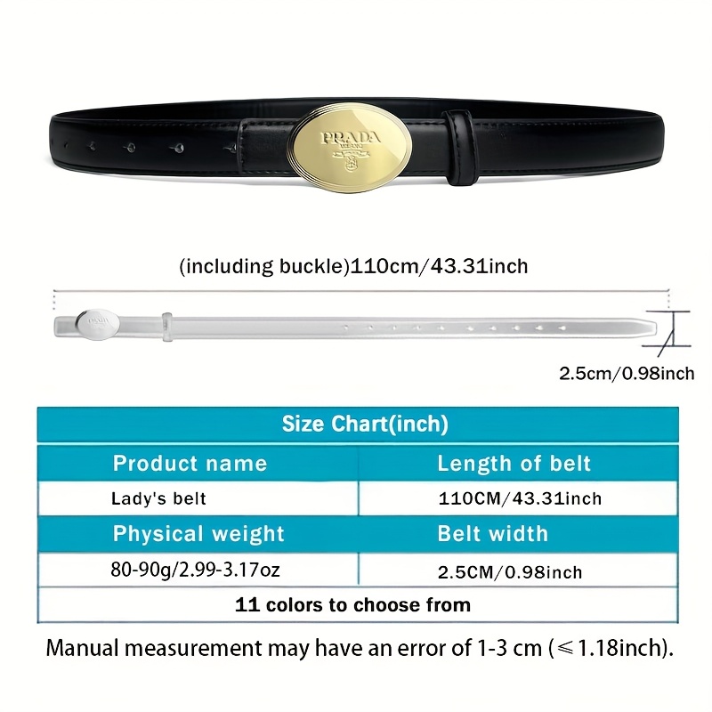 CCbelt Women's Gold Oval Plaque Buckle Skinny Belt 2.5 Inches