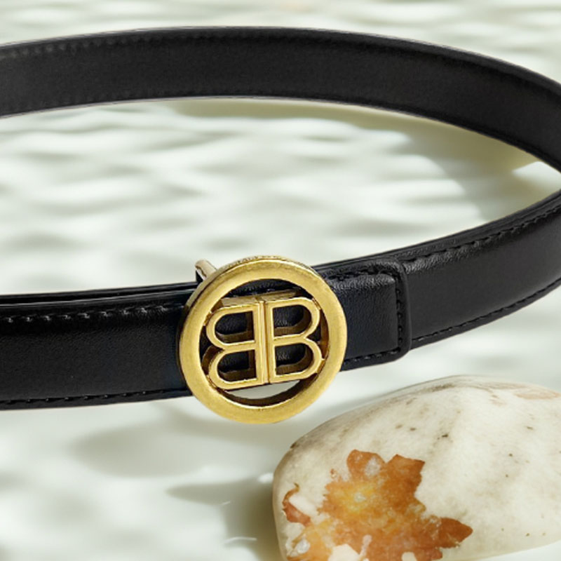 CCbelt Women's Round BB Ring Buckle Skinny Belt 2.5 Inches