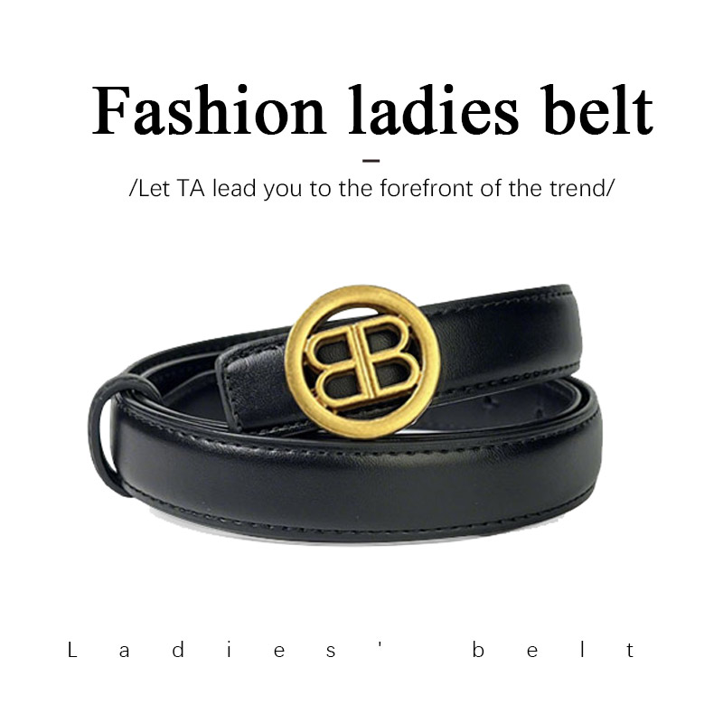 CCbelt Women's Round BB Ring Buckle Skinny Belt 2.5 Inches