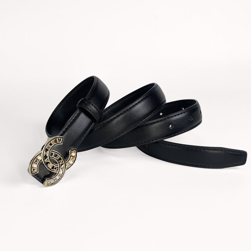 CCbelt Women's Pearl Dot Openwork CC Buckle Skinny Belt 2.5 Inches