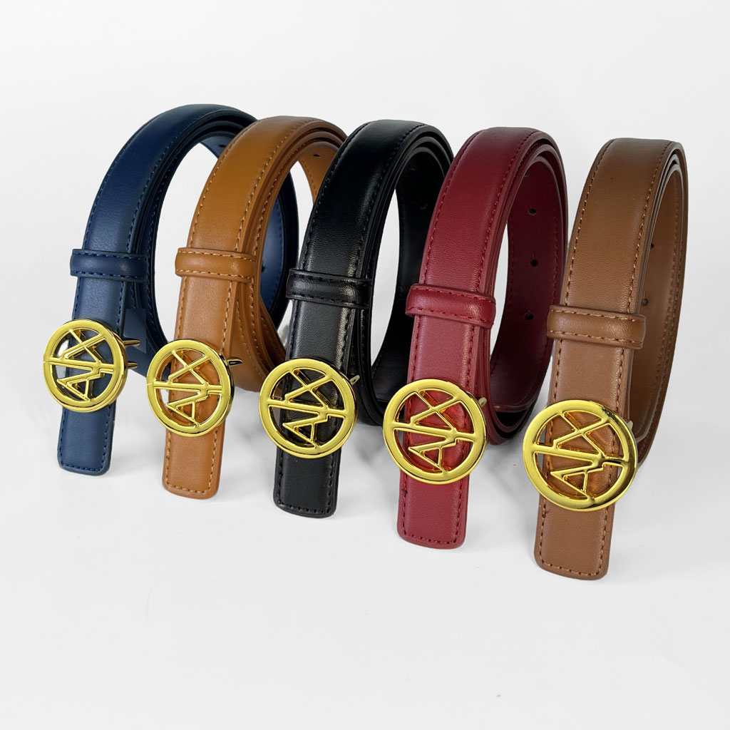 CCbelt Women's AX Round Ring Buckle Skinny Belt 2.5 Inches