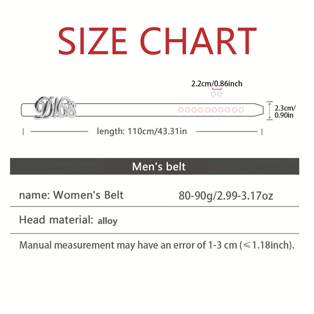 CCbelt Women's Ornate Script Letter Buckle Skinny Belt 2.5 Inches