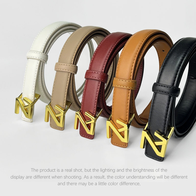 CCbelt Women's ZV Letter Pin Buckle Skinny Belt 2.5 Inches