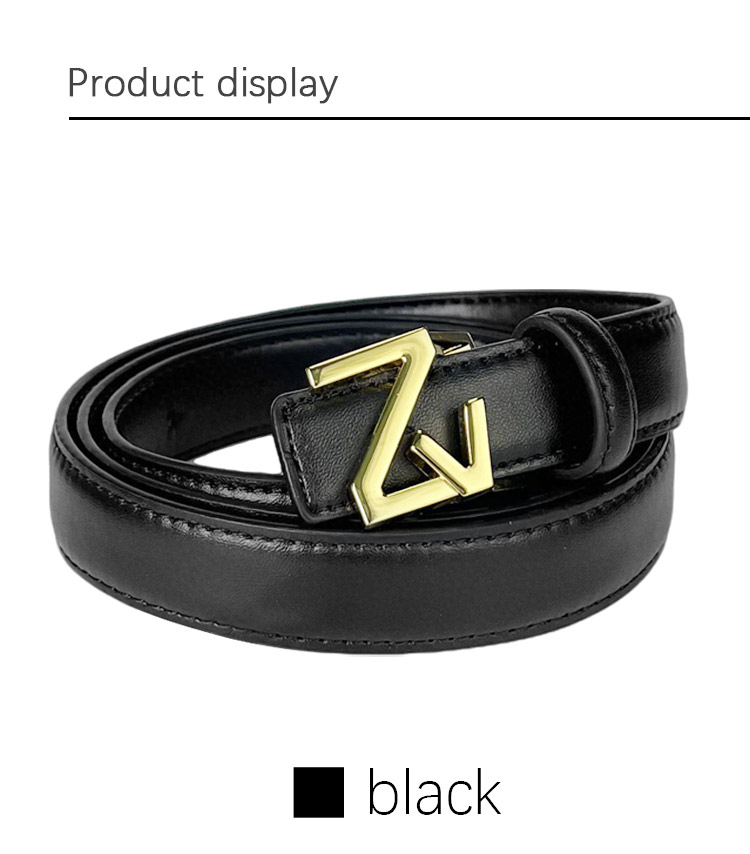 CCbelt Women's ZV Letter Pin Buckle Skinny Belt 2.5 Inches