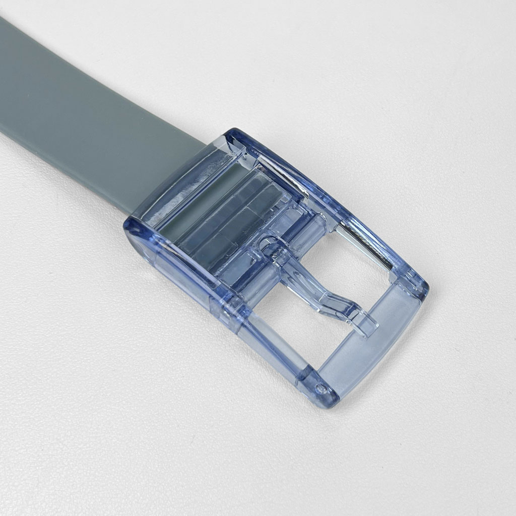 CCbelt Unisex Clear Buckle Slim Belt 2.5 Inches